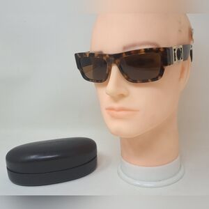 NWT Versace Men's Sunglasses Rectangle Medusa Havana Italy VE4416-U 53-18-145